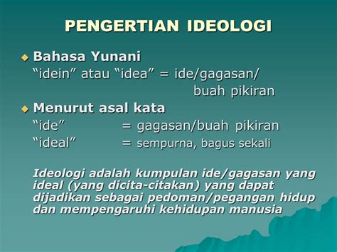 Definisi ideologi menurut mubyarto (definisi ideologi Marxisme)